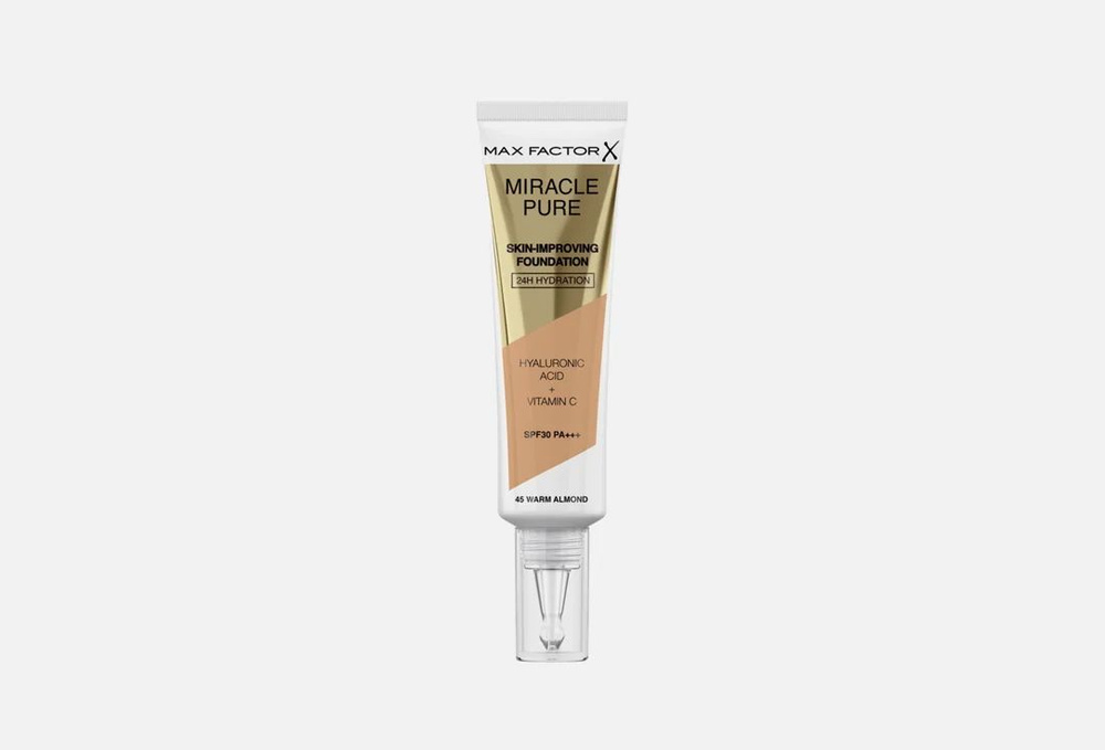 Max Factor Miracle Pure тональный крем, оттенок 45 warm almond #1