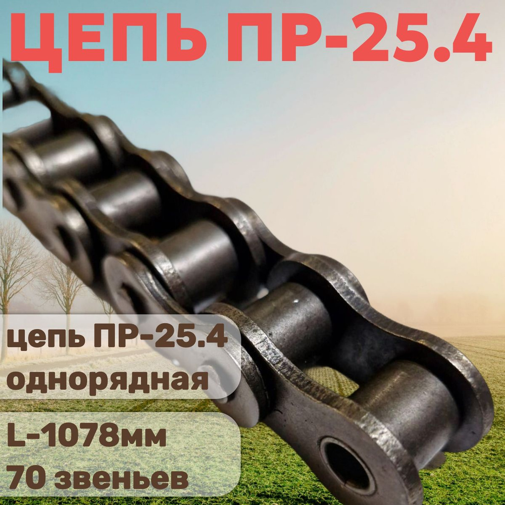 Цепь ПР-25,4 1-рядная 70-звеньев L1,78 м. #1