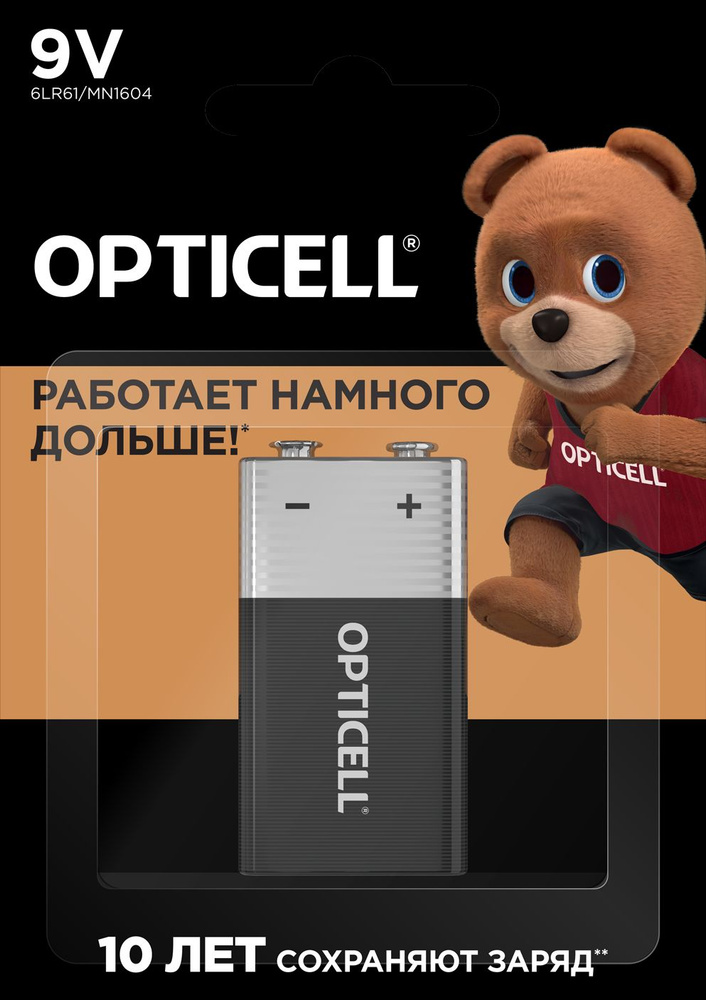 Opticell MN1500 Крона (6LR61, 1604A) 1 шт Батарейки щелочные, 9V #1