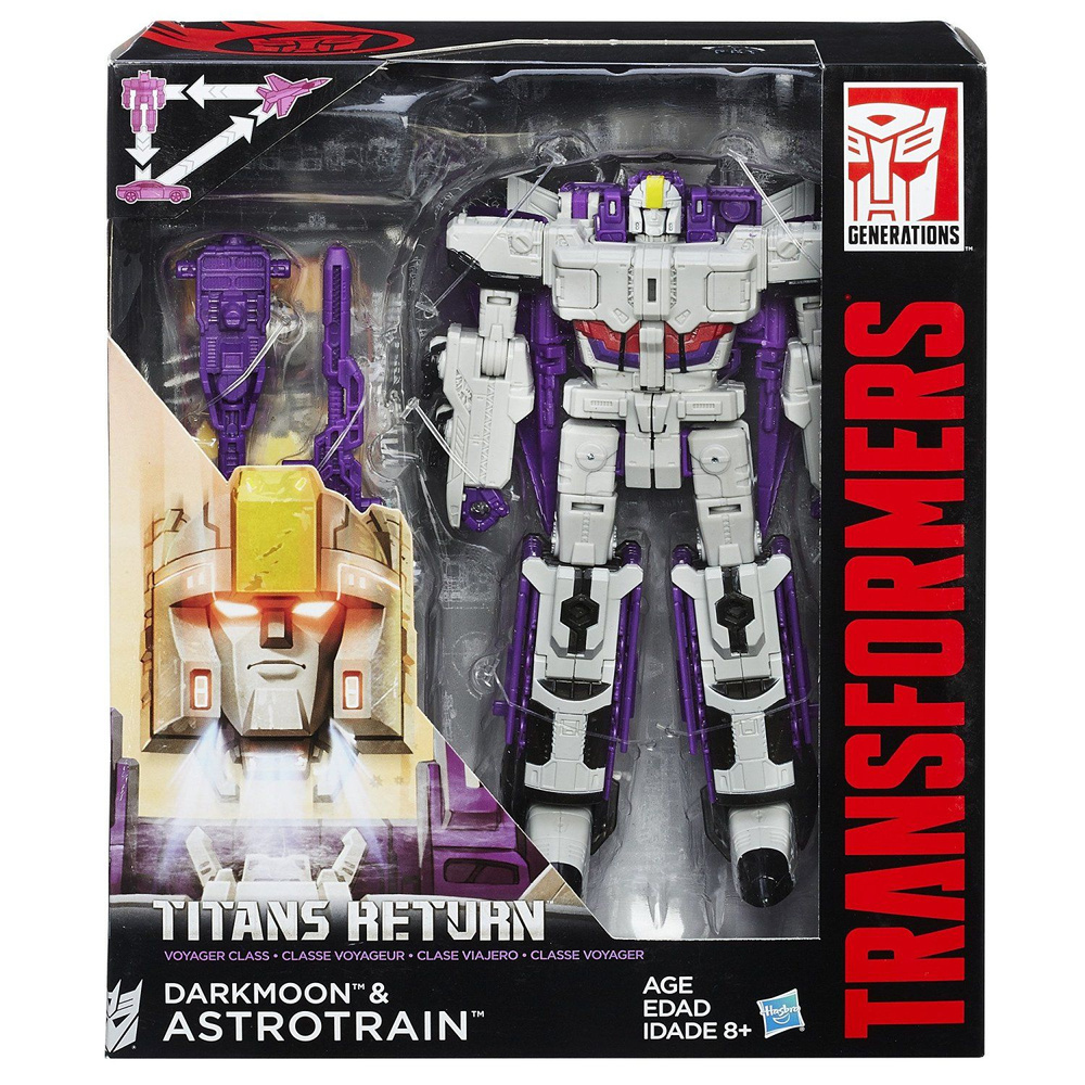 Трансформеры Игрушка хасбро Transformers Generations Titans Return Astrotrain and Darkmoon Voyager Class #1