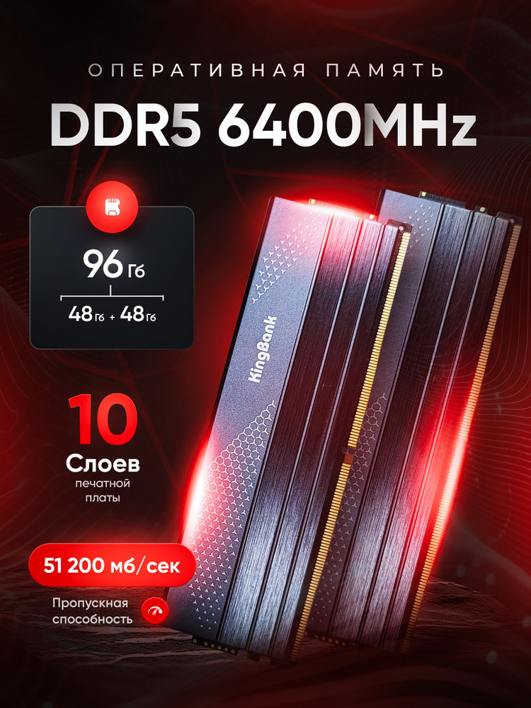 Модуль оперативной памяти KingBank 48 ГБ DDR5 PC51200 6400 MHz CL