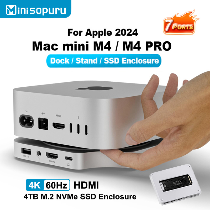 USB Док-станция для Mac Mini M4 Stand and Hub - серебрян купить на