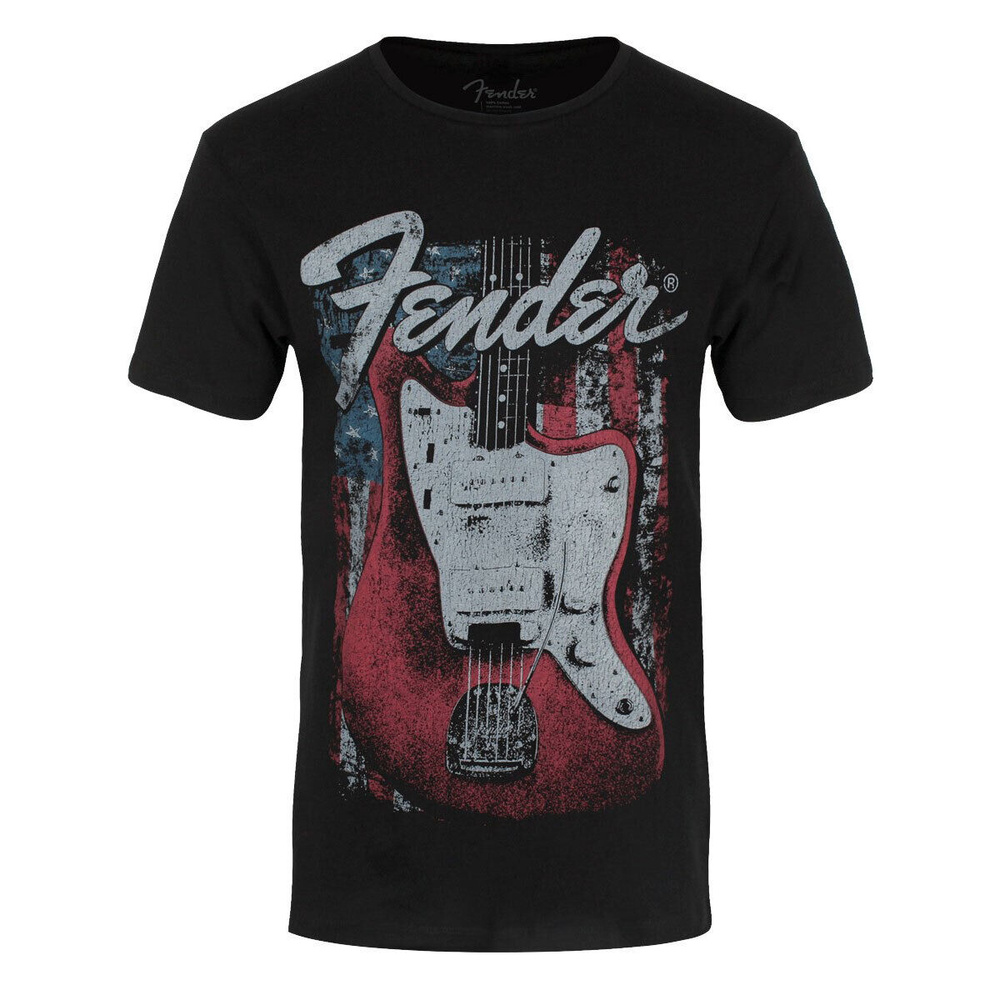 Футболка Футболка Fender Distressed Guitar Rock Band Official New Black 1 шт #1