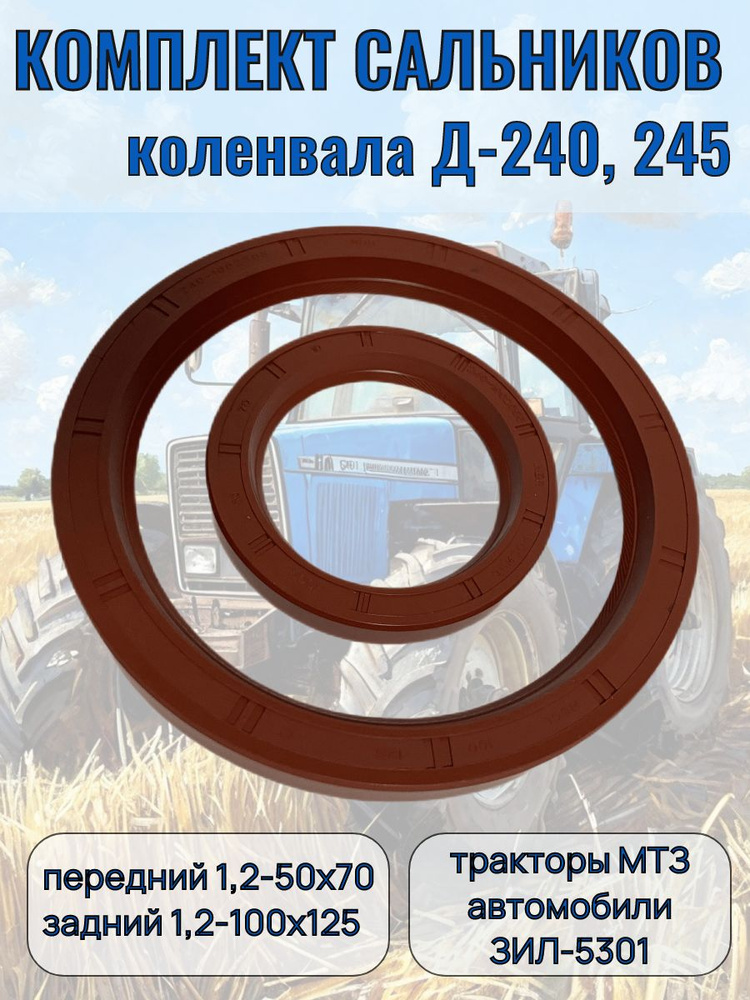 Сальник коленвала Д-245 задний 2 2-100х125х12 (viton) (Резинотехника г.Балаково)