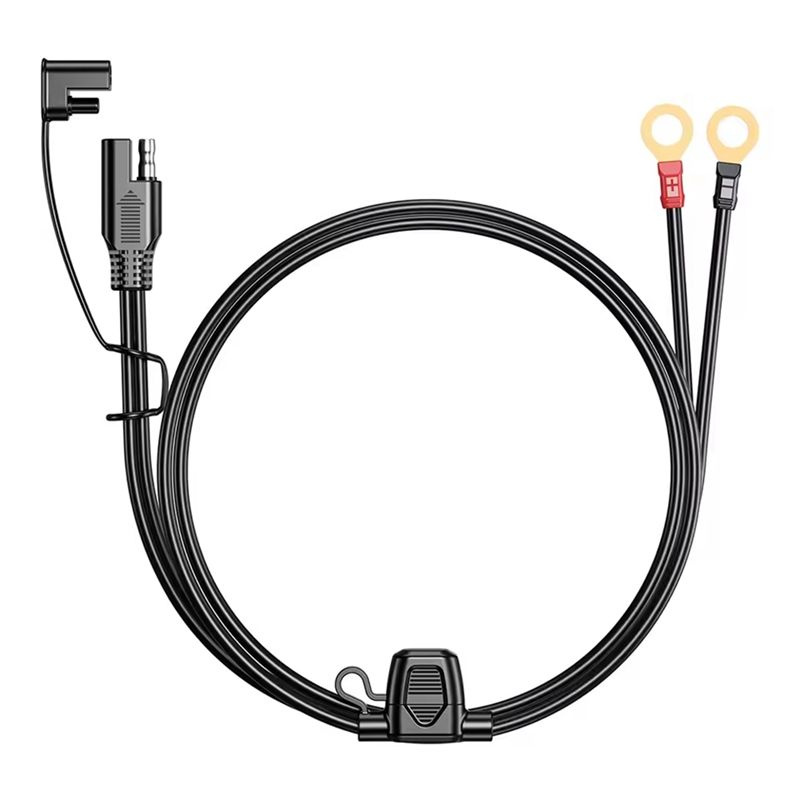 Шнур-переходник SAE на кольцевые клеммы 12-24V, 18AWG, 6FT. Водонепроницаемый, с предохранителем 10A #1