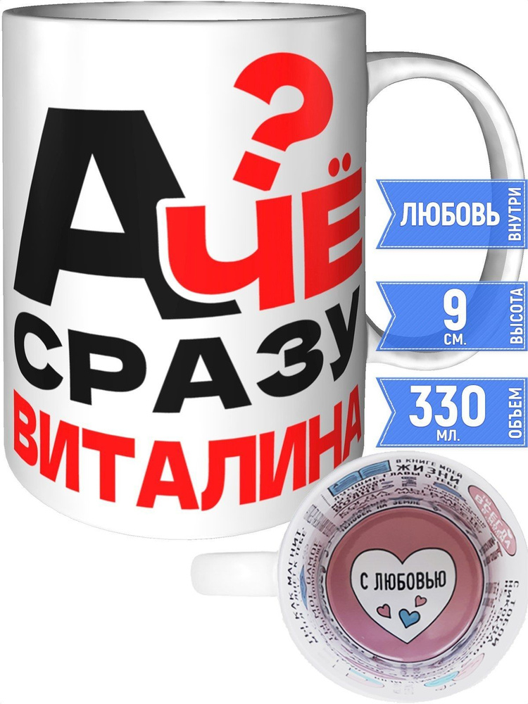 Кружка А чё сразу Виталина? - внутри признания в любви #1