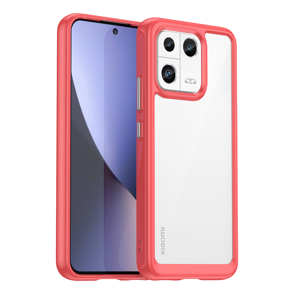 Усиленный защитный чехол с рамками красного цвета для Xiaomi 13, мягкий отклик кнопок #1