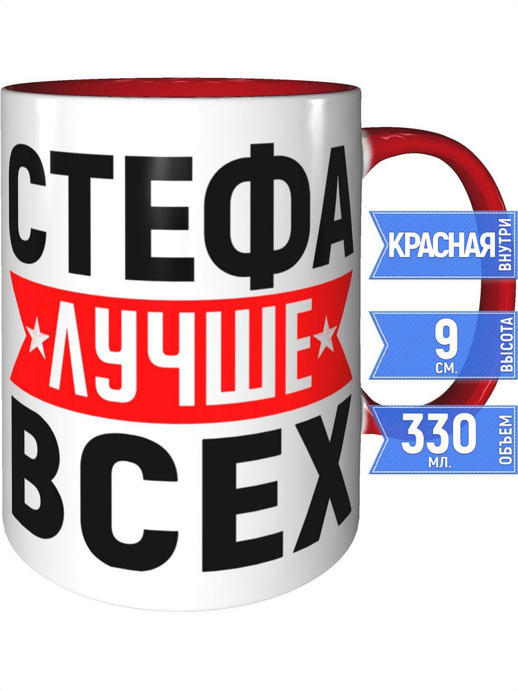Кружка Стефа лучше всех - внтутри и ручка красная #1