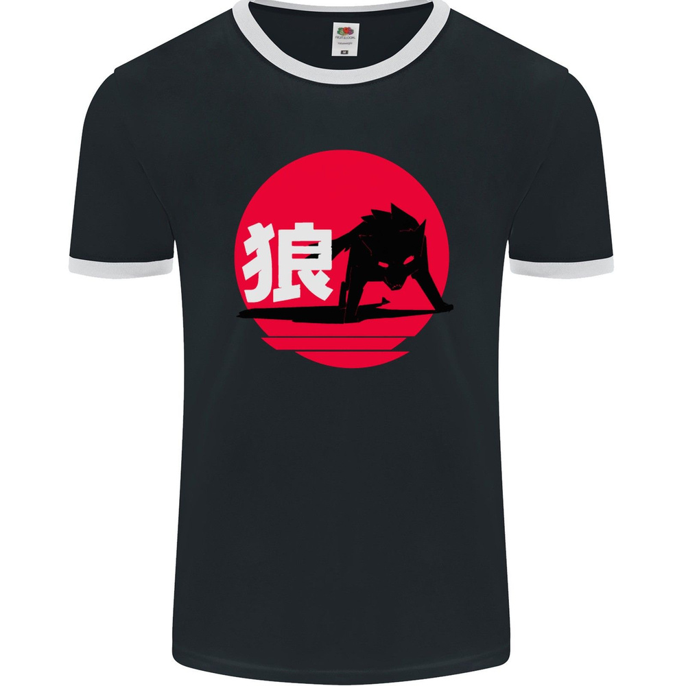 Футболка Футболка Japanisch Wolf Japan Herren Ringer Fotl #1