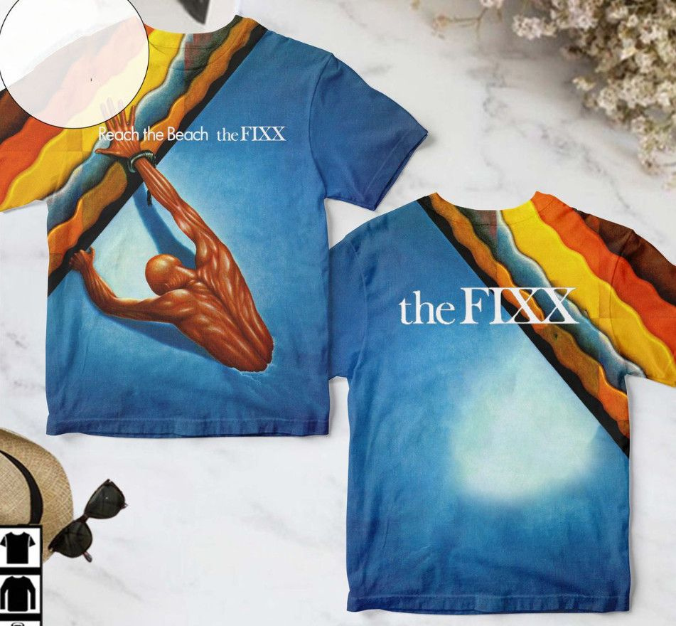 Футболка Футболка The Fixx Reach The Beach Album Cover AOP 3D T-Shirt #1