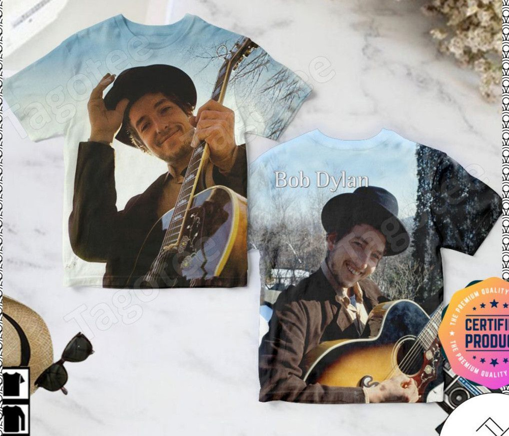 Футболка Футболка Bob Dylan Nashville Skyline Album Cover 3D T-Shirt AOP 1 шт #1