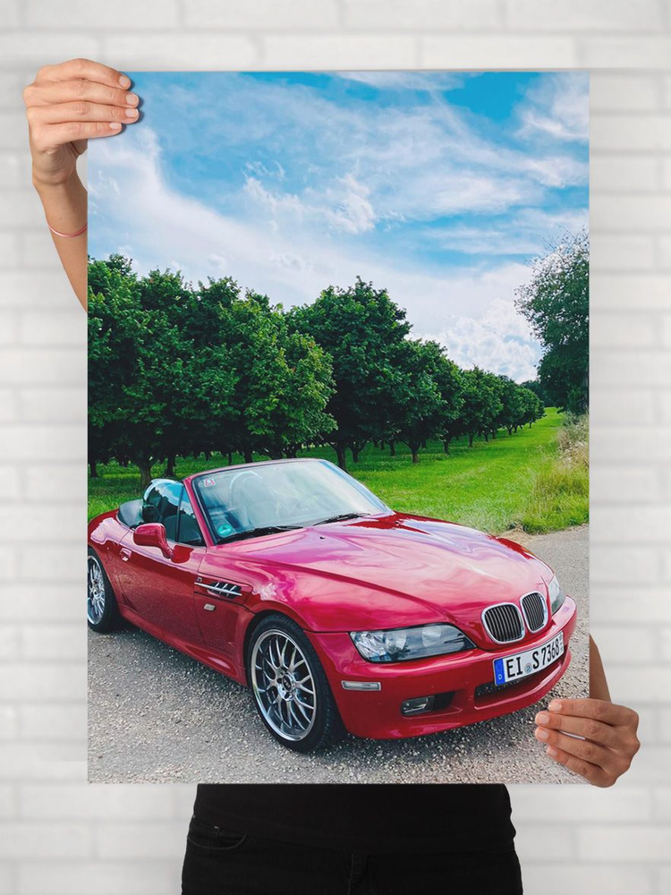 Плакат на стену для интерьера Легенды Авто (БМВ Z3 - BMW Z3 1) - Постер по машине формата A1 (61x84 см) #1