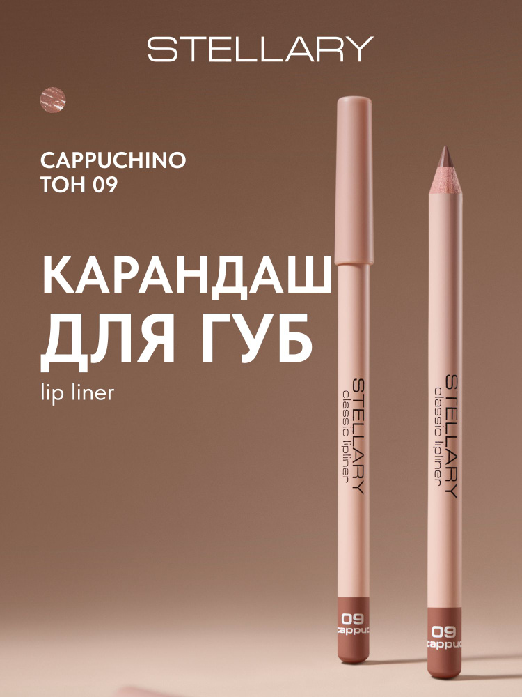 STELLARY Карандаш для губ стойкий, матовый, безупречный контур и насыщенный пигмент, тон 09, цвет: кофейный, #1