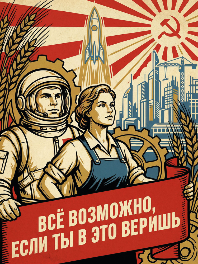 Постер СССР 30х40 см, 1 шт. СССР #1