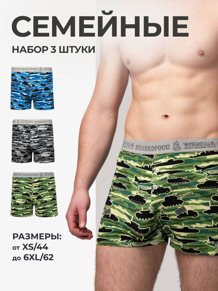 Комплект трусов шорты Великоросс, 3 шт #1