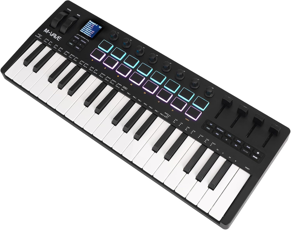 M-VAVE 37-клавишный контроллер USB MIDI клавиатуры SMK-37 PRO