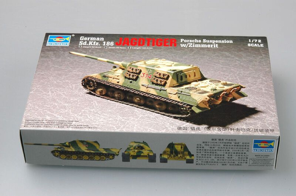 Kit Maquette Char JagdTiger SdKfz 186 Trumpeter échelle 1:72 - Réf. 7294 - Neuf - Livraison Gratuite