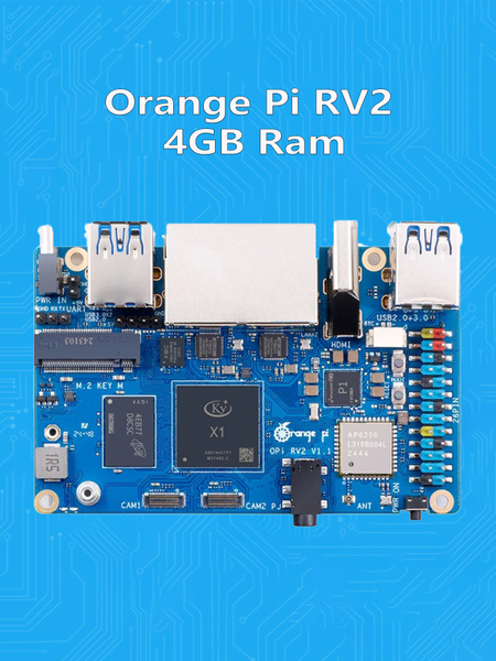Orange Pi RV2 4GB Ram плата DDR4 8-ядерным RISC-V 2TOPS ИИ-процессором ...