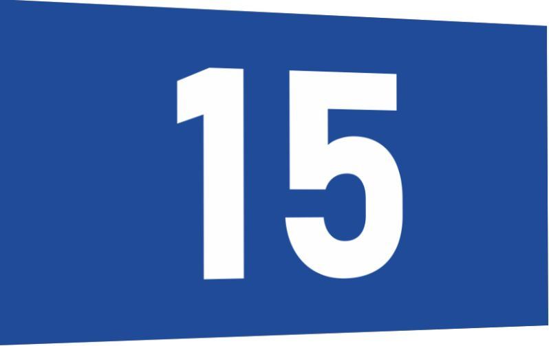 Табличка-номер 15 цвет сине-белый, размер 12х7 см, ПолиЦентр