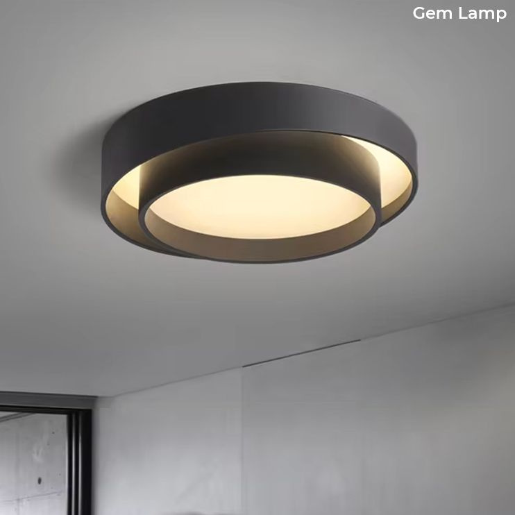 Люстра светодиодная потолочная Double Black d50 в спальню от Gem Lamp