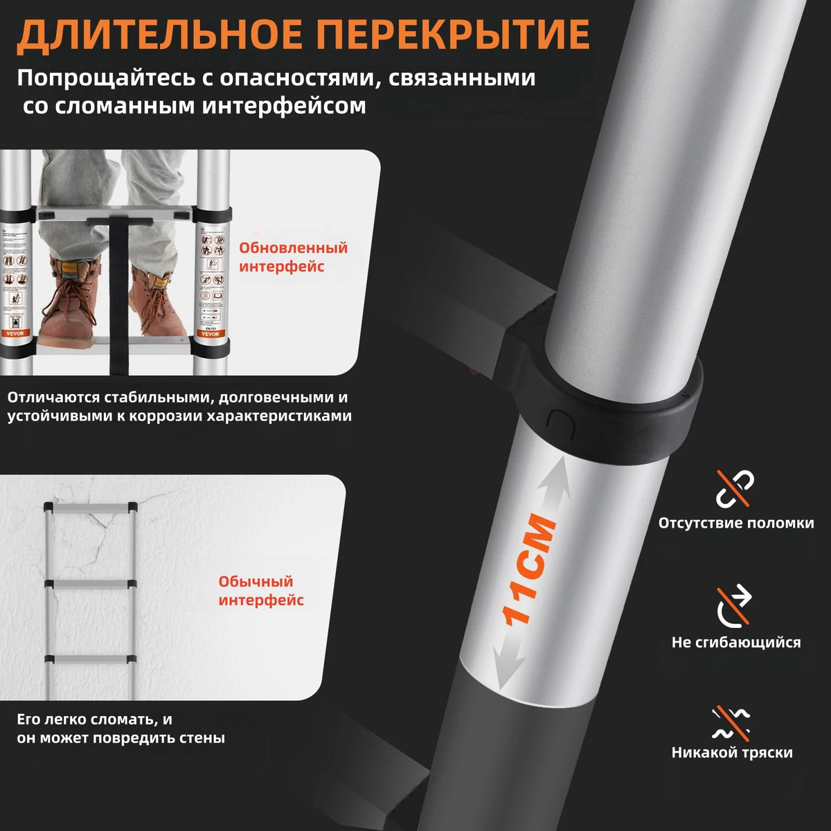 Лестница трансформер телескопическая 3,1 м купить на OZON по низкой ...