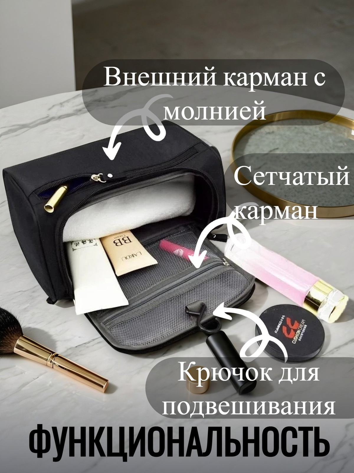 Водоотталкивающий материал, ручка для переноски, одиннадцать отделений