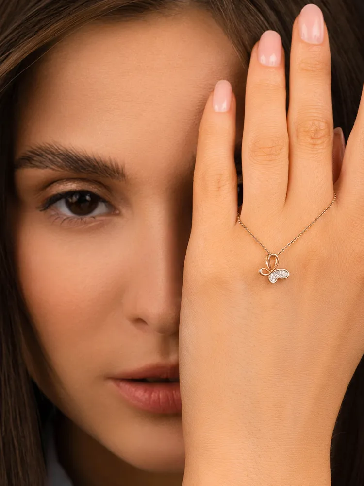 Подвеска серебро 925 Бабочка с фианитами Veronika jewelry factory, серебристый, фото 2
