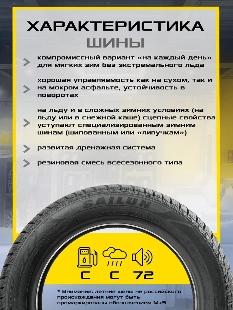 Sailun ATREZZO 4SEASONS Шины всесезонные 195/50  R16 88V Нешипованные, вариант, фото 4
