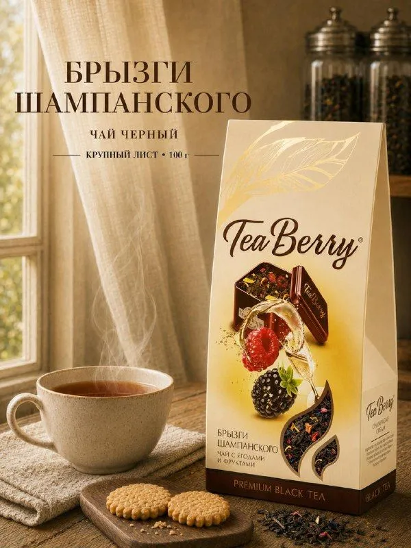 Чай черный листовой Теа Berry "Брызги Шампанского" 100гр, 100 г