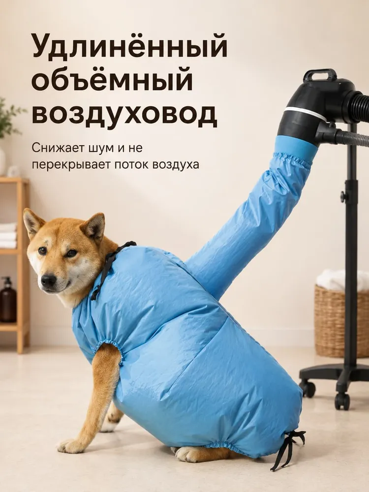 Чехол-сушилка для собак и кошек под фен, мешок для быстрой сушки шерсти после купания, портативный костюм для груминга, S XL, вариант, фото 6