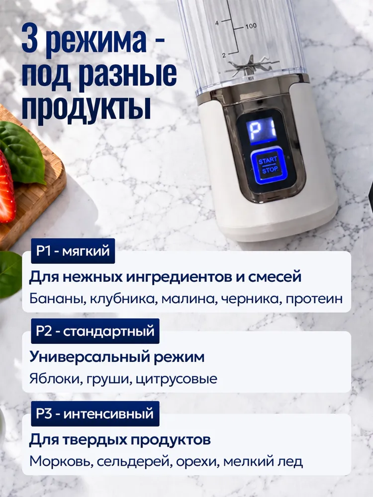 Блендер для смузи портативный, вариант, фото 4
