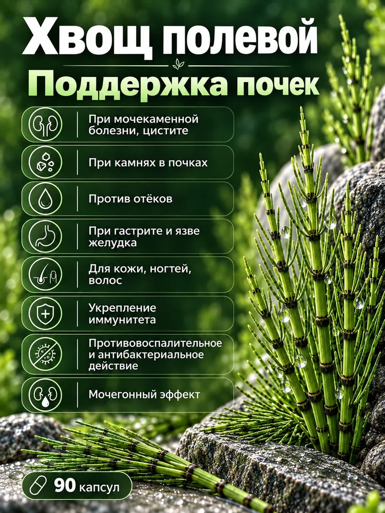 Хвощ полевой 90 шт. Травы Горного Крыма, 90 шт, фото 2