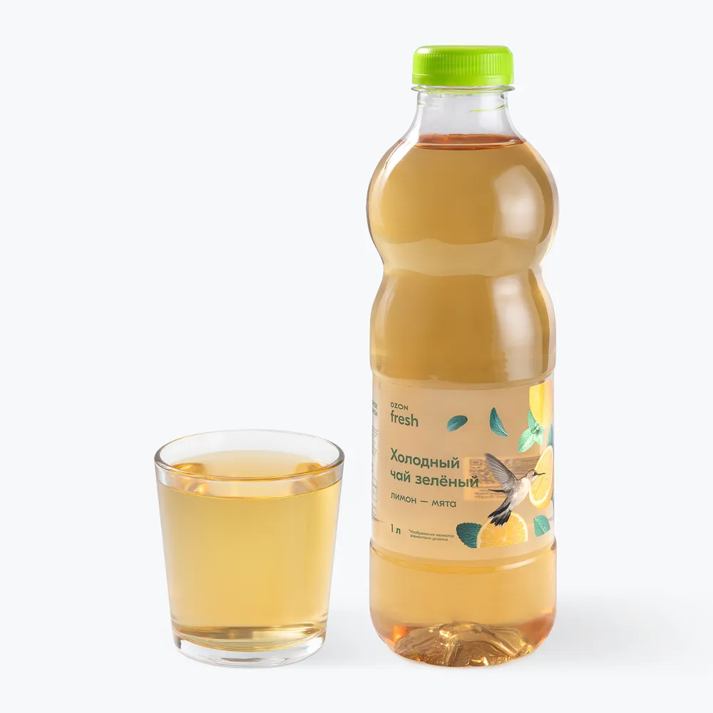 Холодный чай зеленый Лимон - Мята 1 л, Ozon fresh, 1 л, фото 2