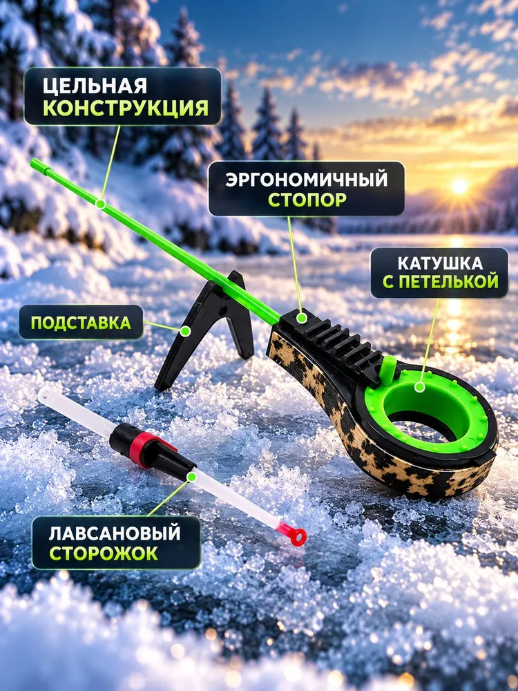 Удочка для зимней рыбалки с катушкой / Зимняя удочка для блеснения балалайка, вариант, фото 3