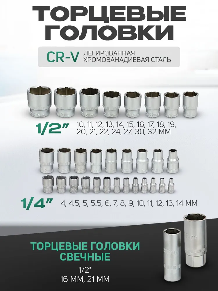 Набор инструментов автомобильный 108 предметов в кейсе, 1/2" и 1/4", трещотка 72 зуба, универсальный, вариант, фото 5