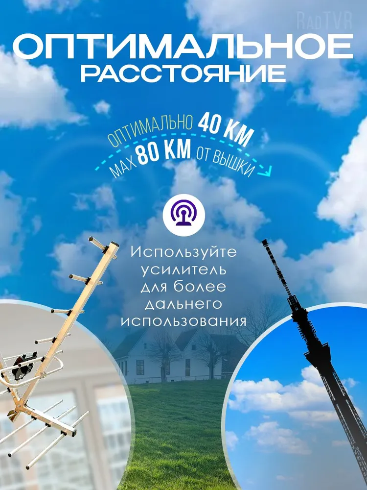 Антенна для телевизора наружная уличная RadTVR-12 цифровая, вариант, фото 5
