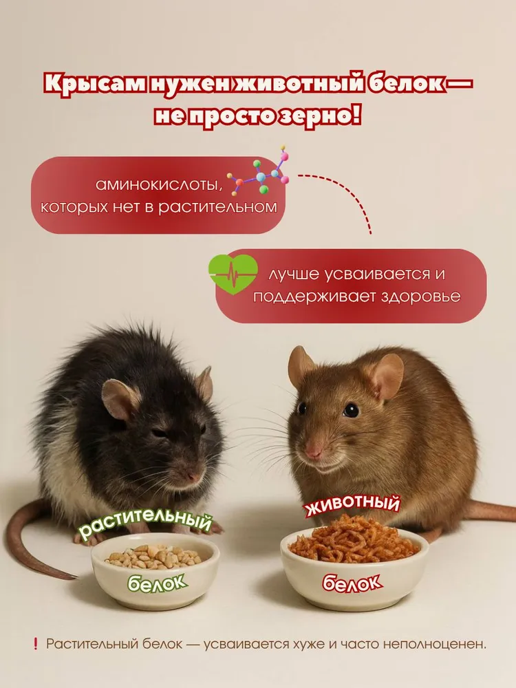 Корм для крыс Tiny Bites с гаммарусом, 400г, 400 г, фото 4