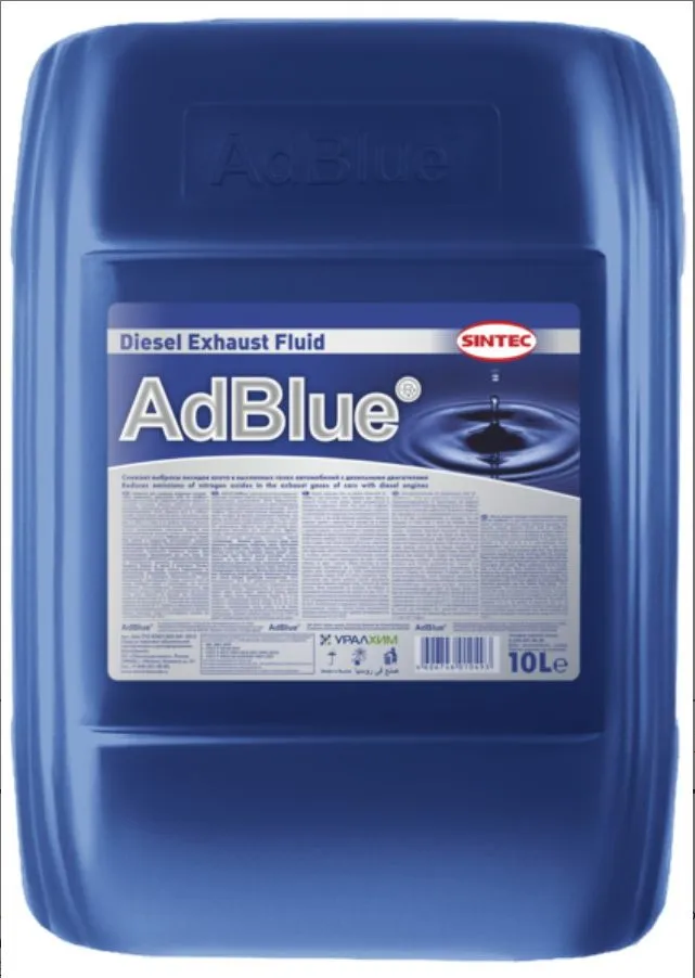 Жидкость Sintec AdBlue для систем SCR дизель. дв. Евро-4,5 (водный р-р мочевины) 10 л, 10 л