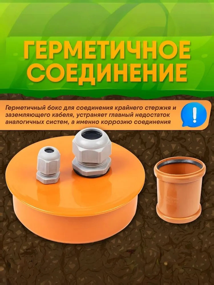 Заземление комплект для дома 6м из СТАЛИ D16, 6 м, фото 4