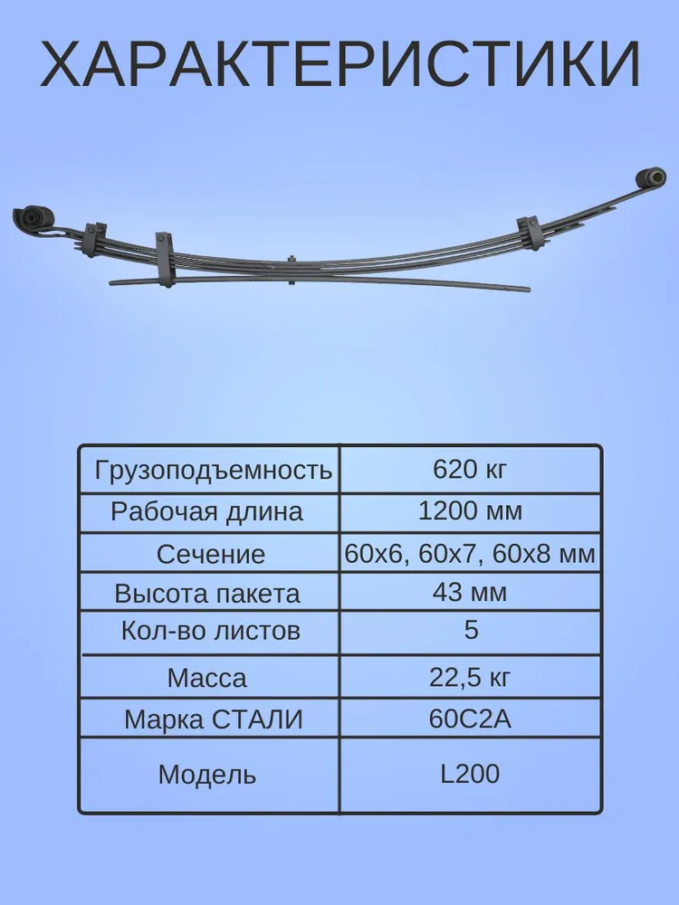 Рессора задняя для MITSUBISHI L 200 с 2015 года выпуска, 4150A223, вариант, фото 2
