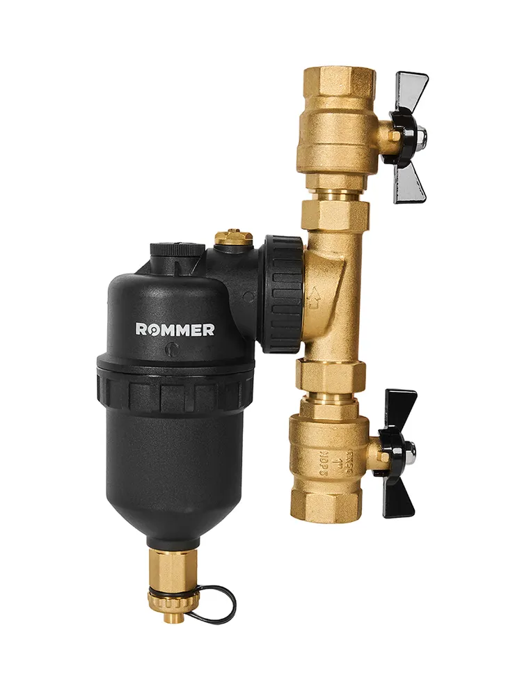 Магнитный сепаратор шлама ROMMER RFW-0081 - 3/4" (ВР/ВР, PN10, Tmax100 C, с самоочисткой), 1 Tmax 100, фото 2