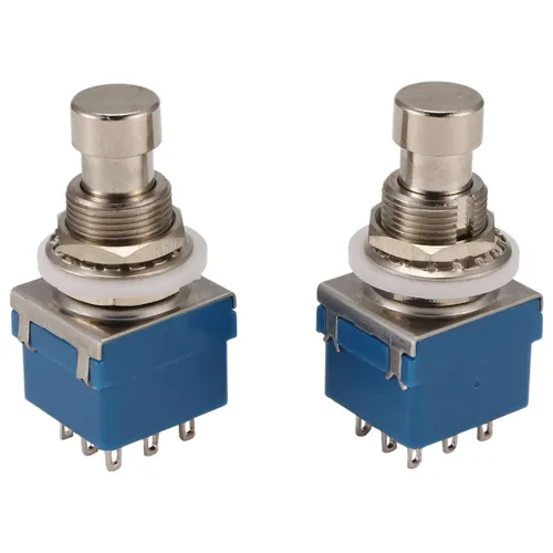 2 шт., переключатели эффектов для гитары, 9-контактный, 3Pdt, коробка педали Stomp Foot, металлическ