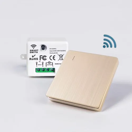 Беспроводной выключатель света одноклавишный дистанционный с приемником 433 МГц 220В