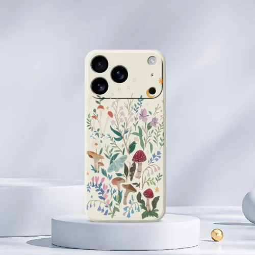 Мягкая оболочка из ТПУ с лесными цветами защищает телефон от царапин и подходит для iPhone 17 Pro