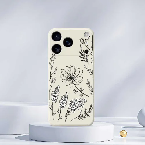 Мягкая оболочка из ТПУ с принтом цветов защищает телефон от царапин и подходит для iPhone 17 Pro