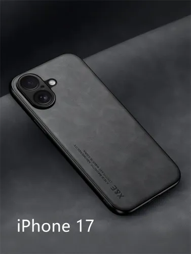 Кожа чехол для Iphone 17 Магнитное притяжение внутри ( Айфон 17 ) противоударный чехол