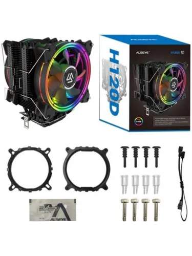 Кулер для процессора Alseye H120D черный, 120 мм, алюминий/медь, 2000 об/мин, 35.5 дБ, 4 pin, 200 Вт