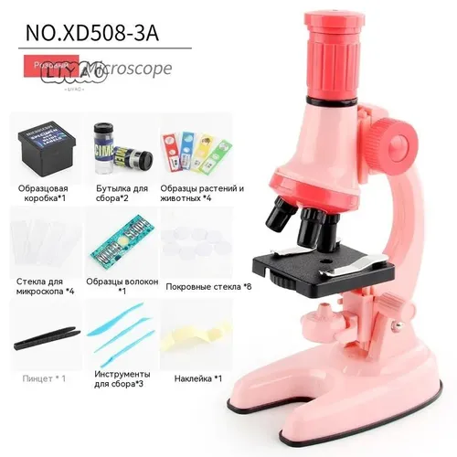 Новая усовершенствованная версия детского микроскопа, набор для научных экспериментов, игрушечный ми