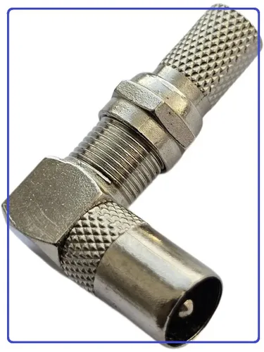 Угловой ТВ штекер "Папа" + F разъем (комплект: 1 штекер + 1 F разъем)