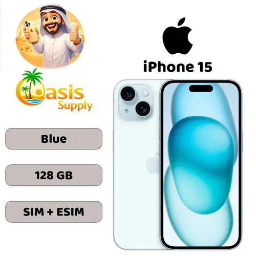 Apple Смартфон iPhone 15 128 GB, Blue, Новый